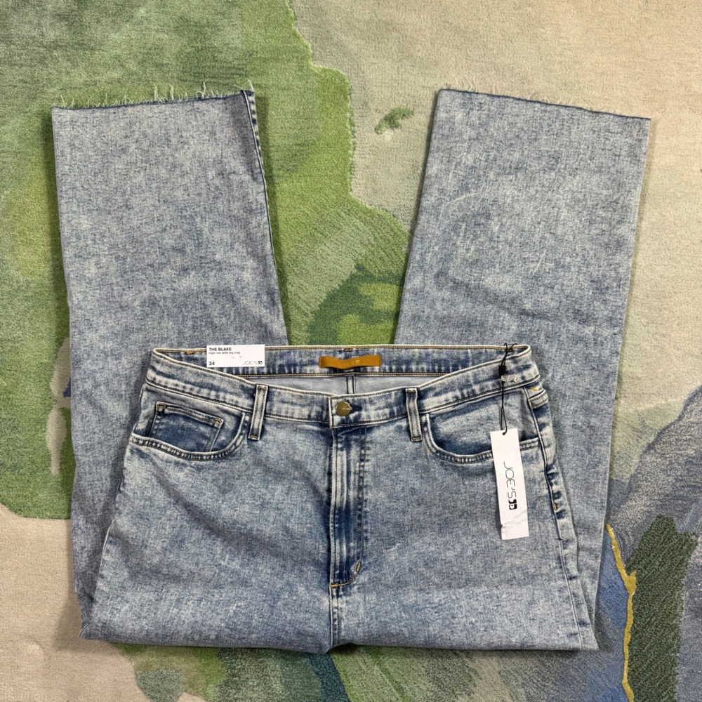 Joe's Jeans The Blake High Rise Wide Leg Crop Just In Case Acid Wash 34